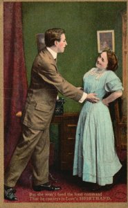 Vintage Postcard 1910 She Won't Heed Fond Command Conveys Love's Shortland 