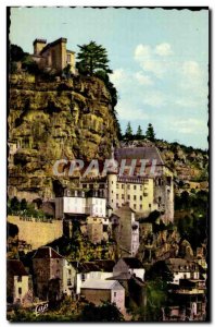 Old Postcard Rocamadour The Rock Seen From The Road From Cahors