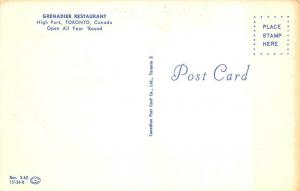 HIGH PARK, Toronto Canada  GRENADIER RESTAURANT  Roadside  Chrome Postcard