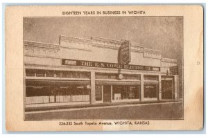 c1940s The ES Cowie Electric Company Exterior Wichita KS Old Wooden Tub Postcard