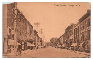 North Avenue, Owego, NY Postcard *6S9