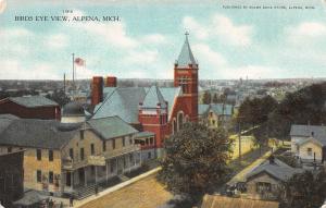 Alpena Michigan Bird's Eye View Antique Postcard V19307