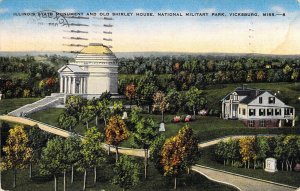 Civil War, Illinois Monument and Shirley House, Vicksburg, MS, MSG,Old Postcard