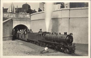 Miniature RR Train Dusseldorf 1926 Exhibition Liliputbahn Real Photo Postcard