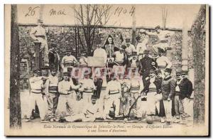 Postcard Old Army School of Gymnastics Normal Joinville the Bridge Group & # ...