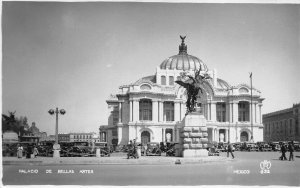 Mexico City Mexico 1930s RPPC Real Photo Postcard Palcio De Bella Artes Theatre