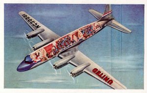 USA United Airlines Postcard Passenger Airplane NC30001 Mainliner Age of Flight