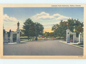 Unused Linen PARK SCENE Salina Kansas KS hk6402