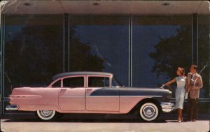 1956 Pink Pontiac 870 Four-Door Sedan Classic Car Ad Vintage Postcard