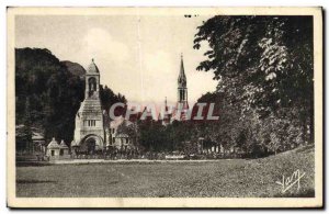 Old Postcard Lourdes Interailie Monument and Shrine