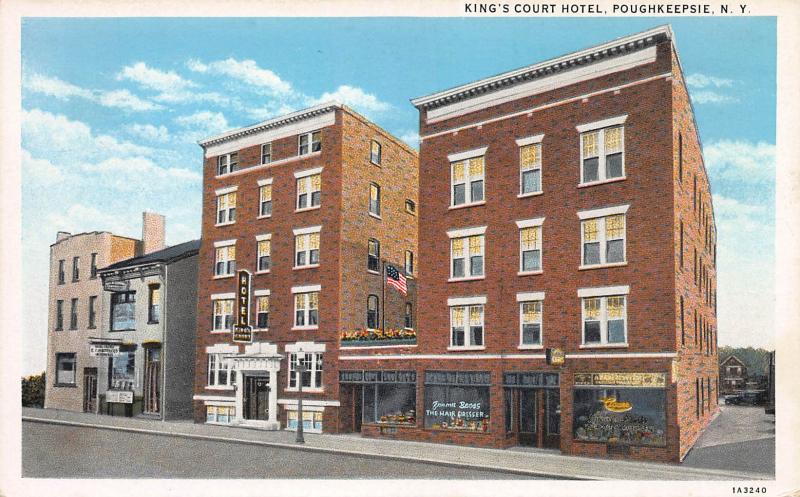 King's Court Hotel, Poughkeepsie, N.Y.,  Early Postcard, Unused