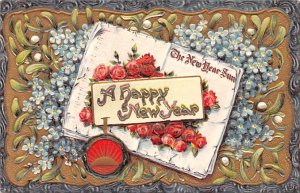 The New Year Sun Book & Flowers Writing on Back 