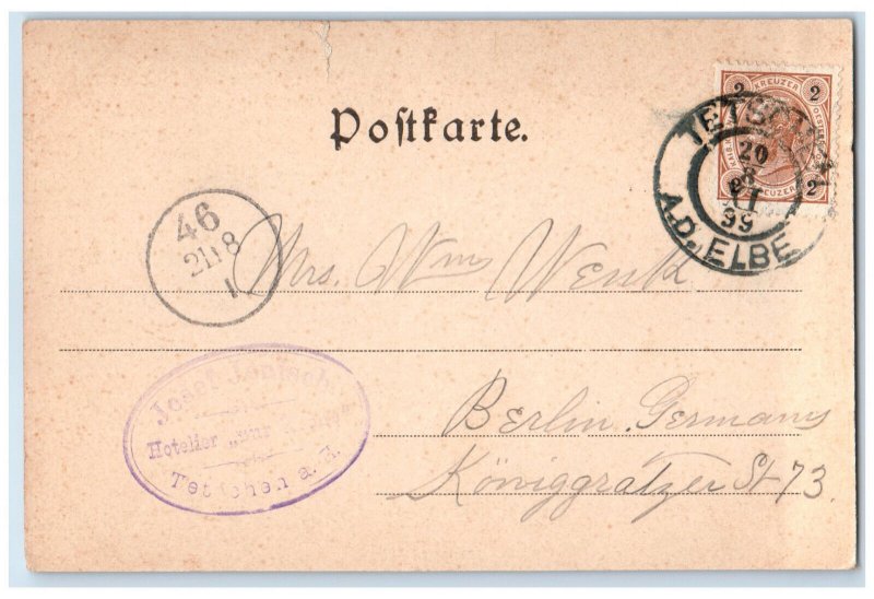 1899 Blick Von Der Schaferwand Greetings from Telschen Czech Republic Postcard