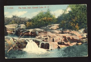 Carago Lake, New York/NY Postcard, The Falls, Inlet, Canada lake, 1915!