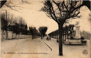CPA ANDRESY - Le Monument et le Boulevard de SEINE (453242)