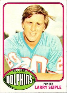 1976 Topps Football Card Larry Seiple Miami Dolphins sk4480