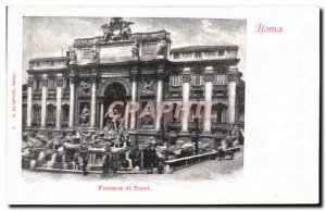 Old Postcard Roma Trevi Fountain