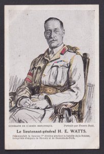 Vintage postcard, Lieutenant-General Sir Herbert Edward Watts, British Army, WWI