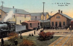 Stoughton Wisconsin Train Station Vintage Postcard AA21932