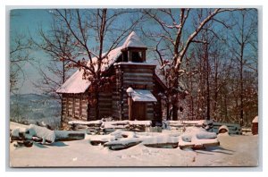 Wilderness Log Church Silver Dollar City Missouri MO Chrome Postcard R1