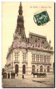 Old Postcard Sens Town Hall