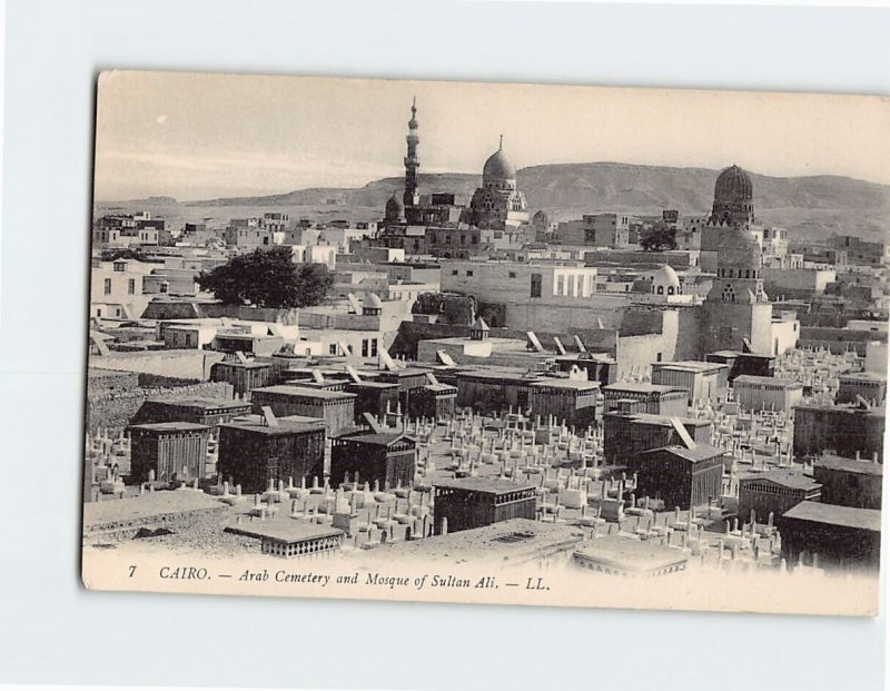 Postcard Arab Cemetery and Mosque of Sultan Ali Cairo Egypt