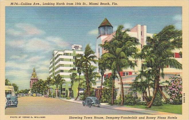 Florida Miami Beach Collins Avenue Looking North Curteich