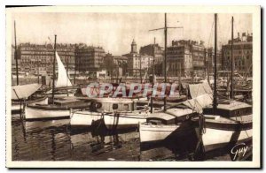 Old Postcard Marseille (B R) The Old Port to the Quai des Belges and L'Eglise...