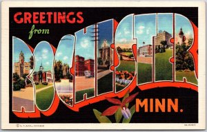 1936 Greetings From Rochester Minnesota MN Large Letter Posted Postcard