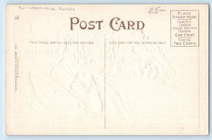 Christmas Santa Claus Holly Berries Children Sleeping Whimscal Fantasy Postcard