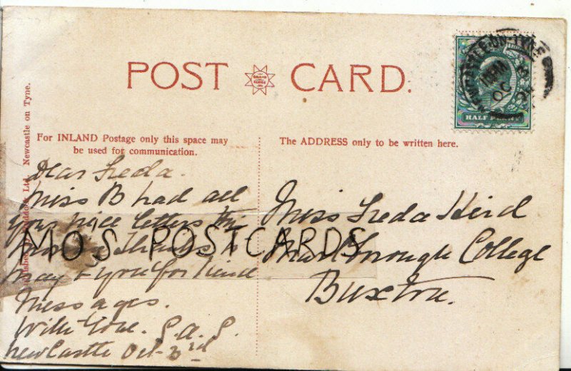 Genealogy Postcard - Freda Hird - Marlborough College - Buxton - Ref 9466A