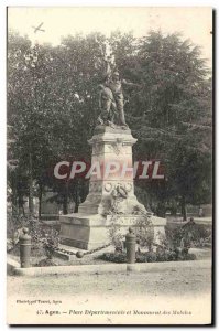 Old Postcard Agen Departementale Square and Monument Mobile Army