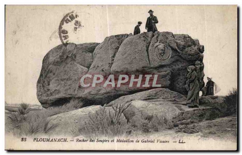 Old Postcard Ploumanach Rock of Sighs and Medallion Gabriel Vicar