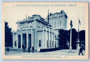 Paris France Postcard International Exhibition National Pavilion of Belgium 1925