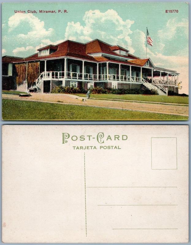 PUERTO RICO MIRAMAR UNION CLUB PORTO RICO ANTIQUE POSTCARD