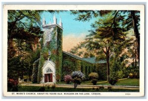 1939 St. Mark's Church 115 Years Old Niagara On The Lake Canada Vintage Postcard 