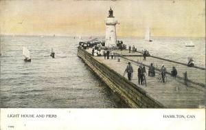 Light House and Piers on Lake Ontario - Hamilton, Ontario, Canada - DB