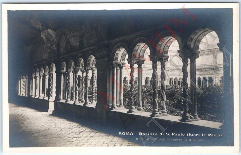 c1910s Rome St Paul Basilica Outside Walls RPPC Cloister Pillars Real Photo A163