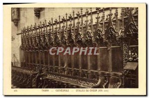 Old Postcard Thann Cathedral Choir Stalls From