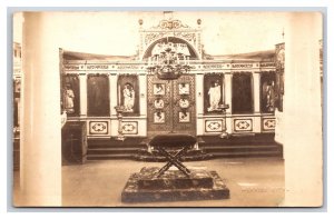 RPPC Russian Church Interior Sitka Alaska AK UNP Postcard U22