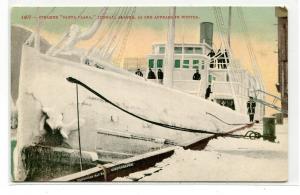 Steamer Santa Clara Iced Over Juneau Alaska 1910c postcard