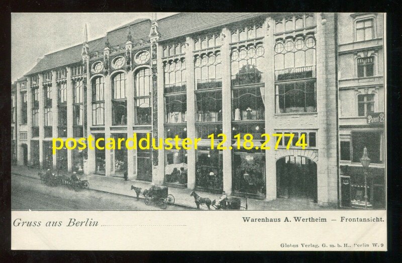 dc346 - GERMANY Gruss aus Berlin c1898-03 Warenhaus Wertheim Frontansicht. Store