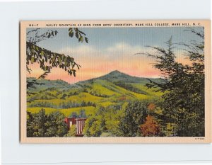 Postcard Bailey Mountain As Seen From The Boys' Dormitory, Mars Hill College, NC