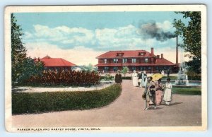 VINITA, Oklahoma OK ~ Parker Plaza and HARVEY HOUSE 1923   Postcard