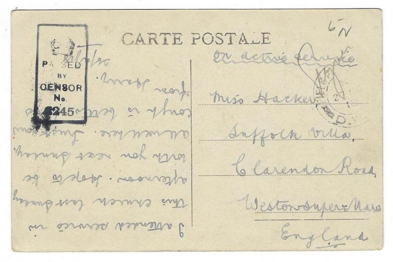 1918 France Photo Postcard From USA Soldier Near Coming Home - Read Note (NN153)