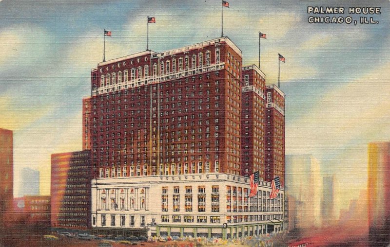 3~Postcards  Chicago, IL Illinois  PALMER HOUSE HOTEL~EMPIRE & VICTORIAN ROOMS