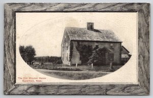 Marshfield MA The Old Winslow House c1910 To Hinsdale Massachusetts Postcard W30