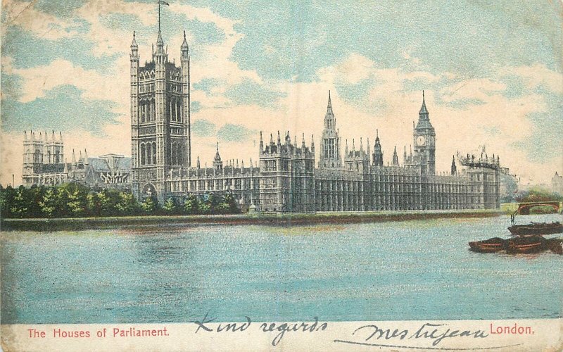 Postcard UK England London The houses of Parliament