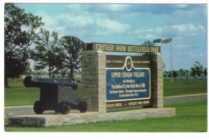 Crysler Farm Battlefield Park Sign, Upper Canada Village, Ontario, Postcard #1