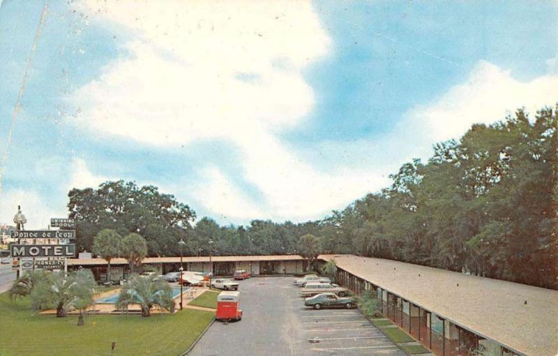 Tallahassee Florida Ponce De Leon Motel Street View Vintage Postcard K96040